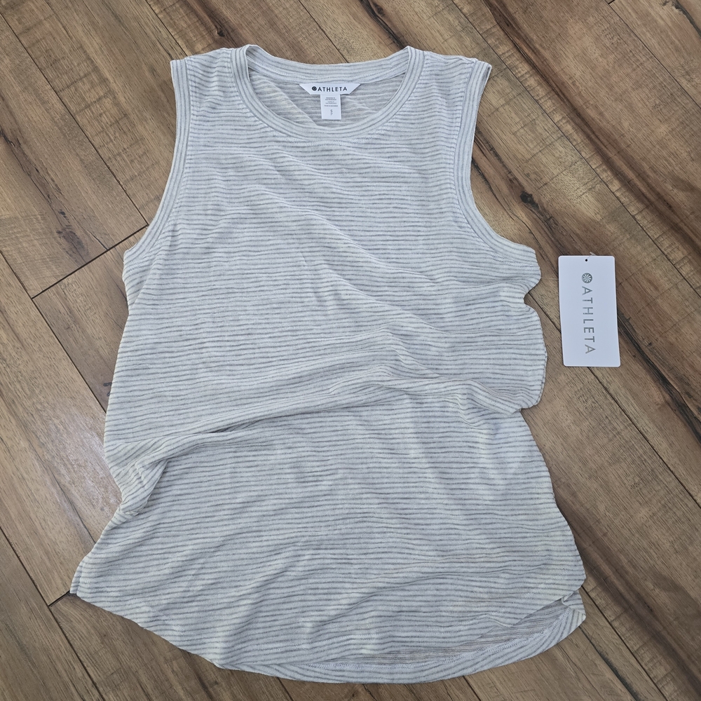 Athleta Gray Striped Women's Tank Top